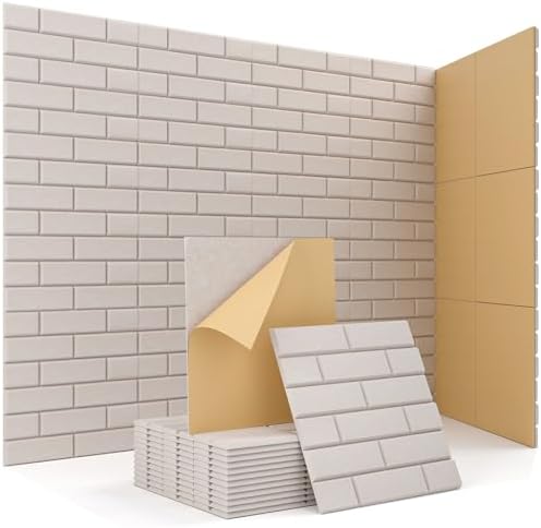 Kuchoow Acoustic Wall Panels Sound Absorbing Brick Texture Self Adhesive by Kuchoow