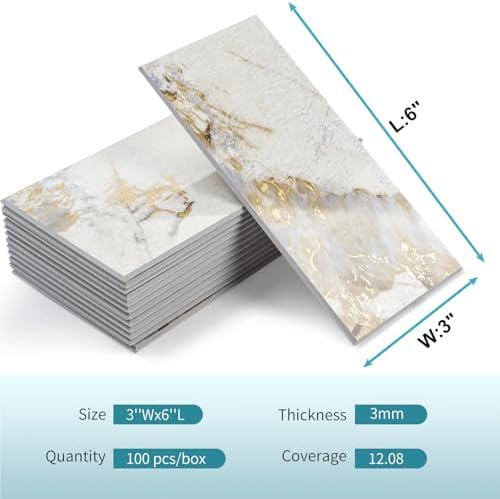 Vamos Tile 100-Pack Peel and Stick Backsplash Tile - Image 2