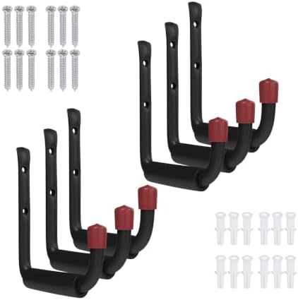 6 Pack Garage Hooks Heavy Duty, Utility Steel Hooks by CRXCRC