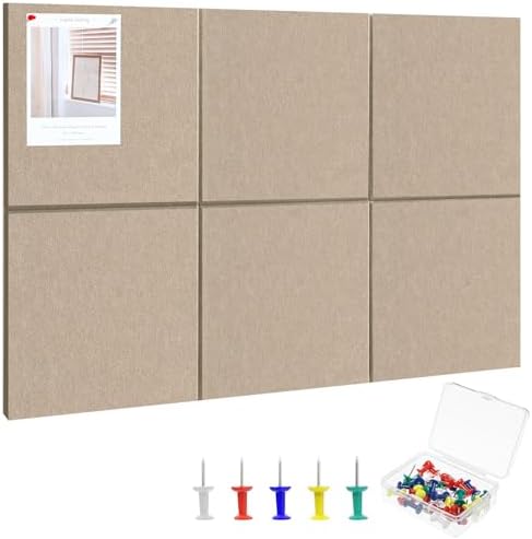 Large Cork Board 36" x 24", 6 Pack Felt Bulletin Board, Pin Boards by Thboxes