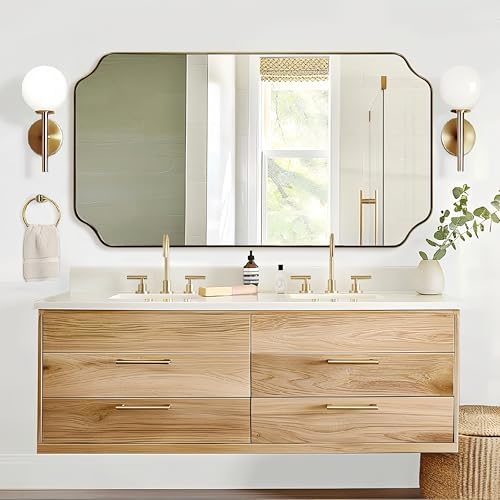 ANDY STAR 30"x55" Large Bathroom Mirror, Brushed Brass Full Length Wall Mirror - Image 6