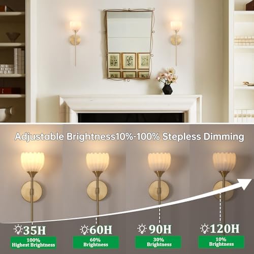 Shenmoyl Battery Operated Wall Sconce Set of 2 - Image 4