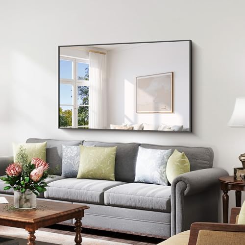 YIROMAN Bathroom Mirror 55"x36", Large Matte Black Bathroom Mirror - Image 4