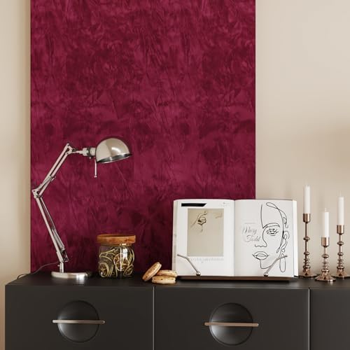 CRE8TIVE Red Crinkle Crushed Velvet Felt Drawer Liner Self Adhesive Velvet - Image 2