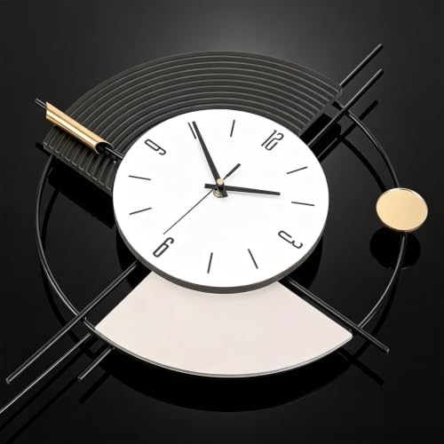 Large Black Modern Wall Clock - Image 2