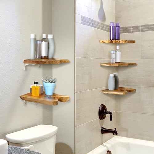 Pinkunn 3 Pcs Corner Floating Shelves - Image 2