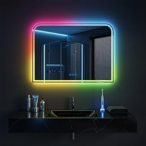 Antok LED Bathroom Mirror 40" L x 30" W, LED Mirror by AntokMirror
