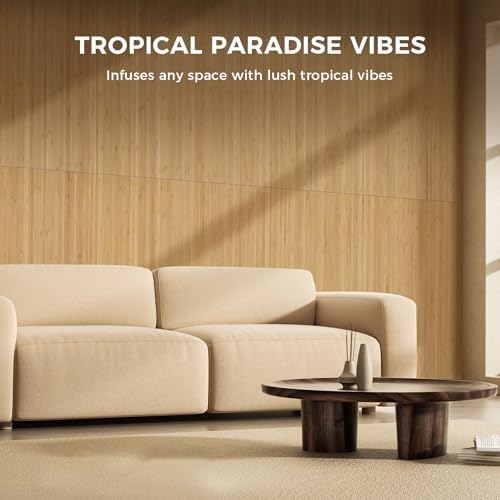 OUZUGIE 1 Pack 96x48 Inch Natural Bamboo Wall Panel - Image 3