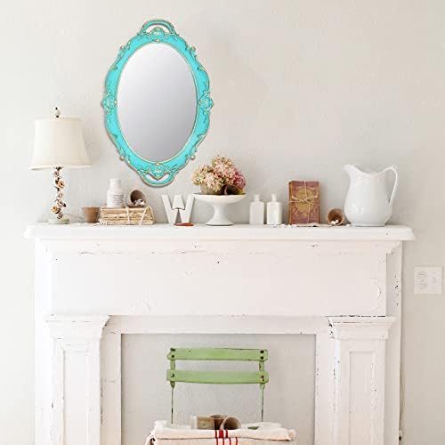 Eaoundm 14.5 x 10 inchs Oval Wall Mirror Vintage Hanging Mirror - Image 2