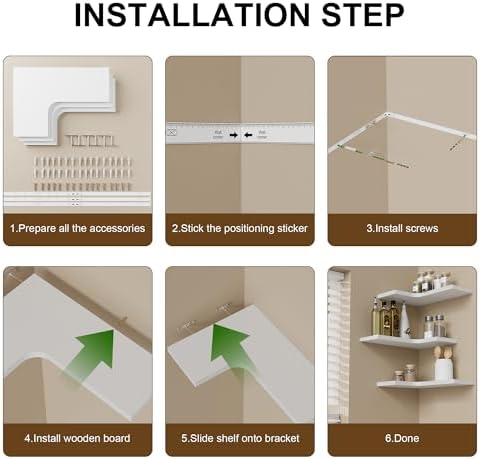 Corner Floating Shelves for Wall Mounted L-Shaped Wood Corner Wall Shelf - Image 4