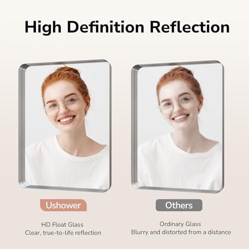 USHOWER Brushed Nickel Bathroom Mirror 22"x30" - Image 3