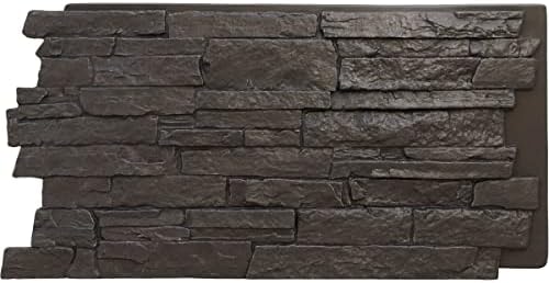 EverStone Acadia Ledge Faux Stone Panel, River Moss Color by EkenaMillwork