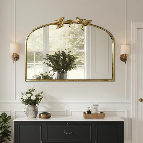 Gold Baroque Vintage Mirror for Vanity 25x36Inch Gold Antique by Oujchenghome