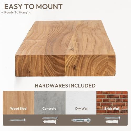 Marsmiles 48in Solid Wood Floating Shelves - Image 6