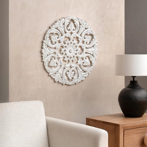 JFY Designs Blasius Hand Carved Wood Medallion Wall Panels Bedroom Décor - Image 5