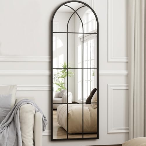 65"x 22" Arched Full Length Window Wall Mirror, Winndow Pane Mirror, Farmhouse by TinyTimes