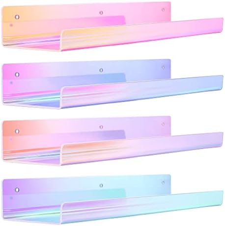 upsimples 4 Pcs 15" Iridescent Acrylic Shelves by upsimples