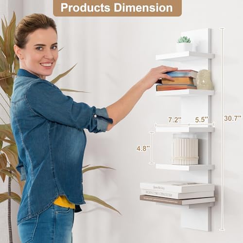 Fun Memories 5 Tier Wall Shelf Unit, Vertical Storage Tower - Image 3