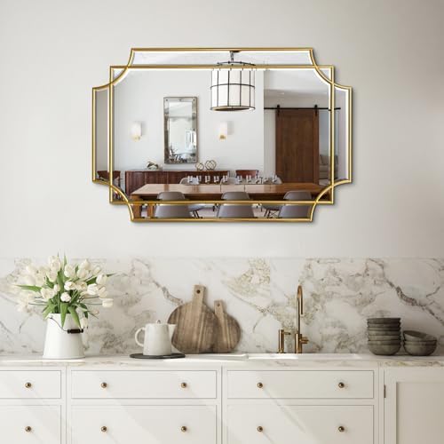 30"x20" Geometric Rectangle Beveled Mirror - Image 6