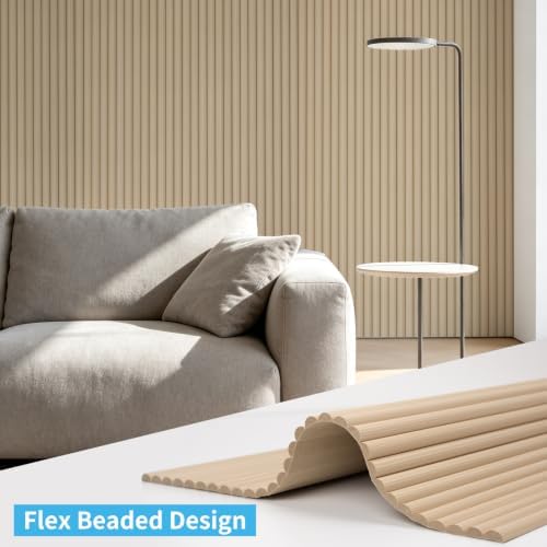 Art3d Roll-Flat Beaded Wood Slat Wall Panel, 94.5" x 23.6" - Image 4