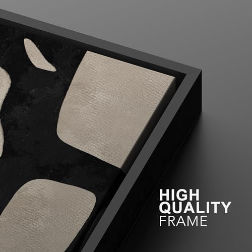 MUDECOR Framed Canvas Print Wall Art Set Abstract Monochrome Shapes Nature - Image 5