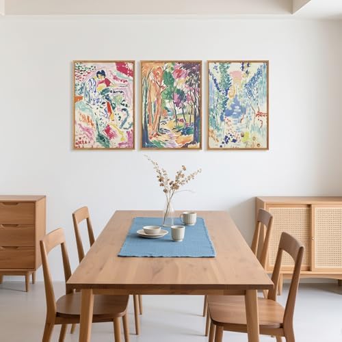 CHDITB Abstract Matisse Framed Canvas Wall Art, Colorful Mid Century Decor - Image 3