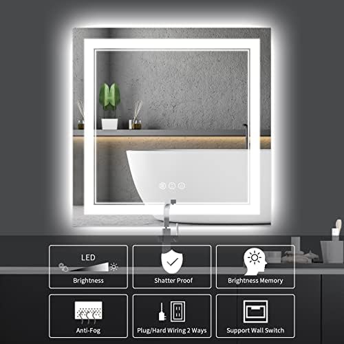 36x36 Inch LED Mirror for Bathroom - Image 2