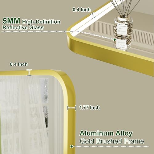 40"x30" Gold LED Bathroom Mirror - Image 5