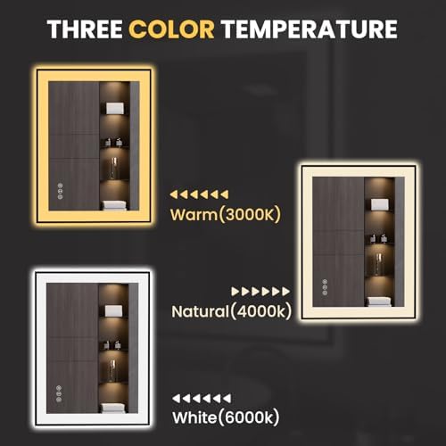 LOAAO 24"X32" LED Bathroom Mirror Black Framed - Image 6