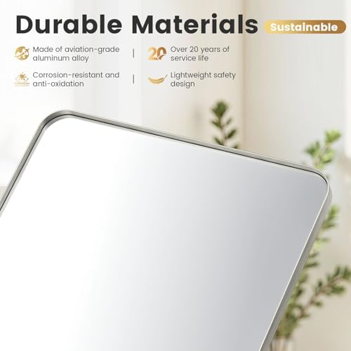 24X30Inch Brushed Nickel Bathroom Mirrors - Image 2