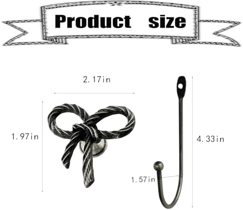 Bow Wall Hook 4 pcs Decorative Wall Hooks - Image 2