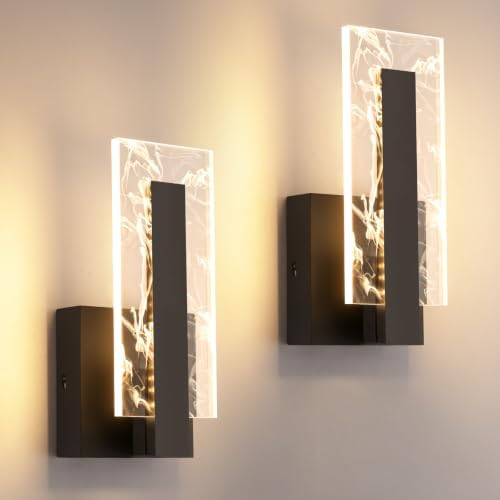 LED Wall Sconces Set of Two, Hardwire Modern Wall Sconces, 3000K Warm White by Unknown