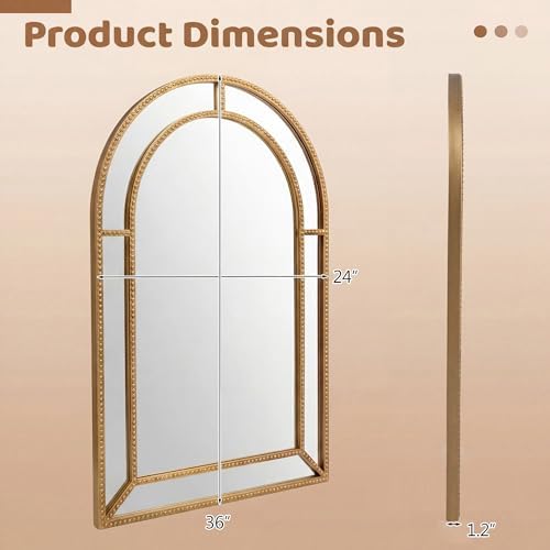 CHARMAID Gold Arched Wall Mirror - Image 5