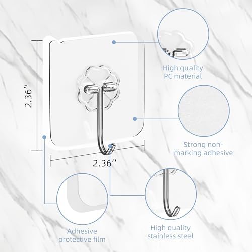 Ninth Five 30 Pack Adhesive Wall Hooks - Image 4