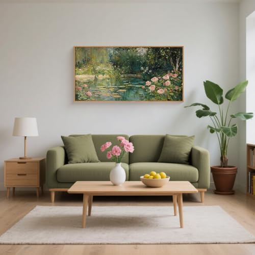 FWIEXA Monet Floral Framed Canvas Wall Art Set, Impressionist Botanical Garden - Image 4