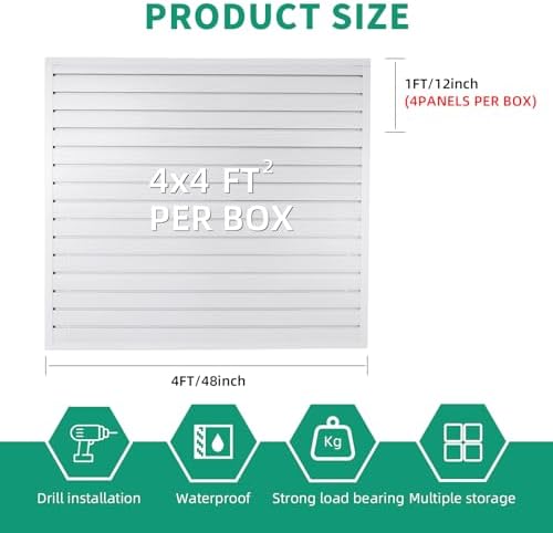 FRAYSCENT Slat Wall Paneling Garage Slat Wall Storage Systems Slatwall Panels - Image 4