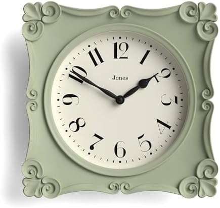 JONES CLOCKS® Rialto wall Clock | Ornate Vintage Style Square Clock | 10" | by JONESCLOCKS