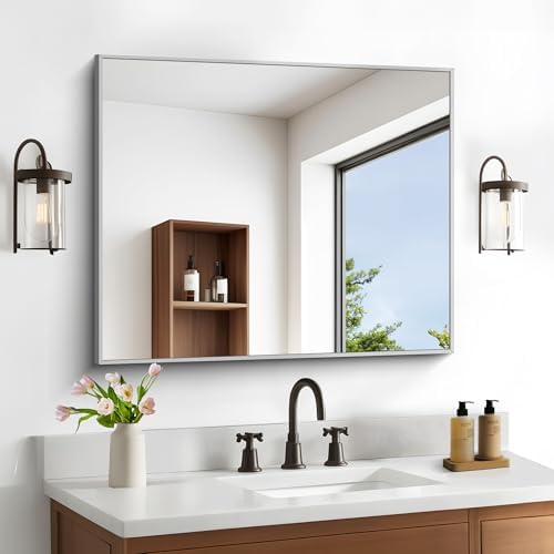 DESBING 30" x 30"Bathroom Mirror, Decorative Rectangular Vanity Mirror - Image 3