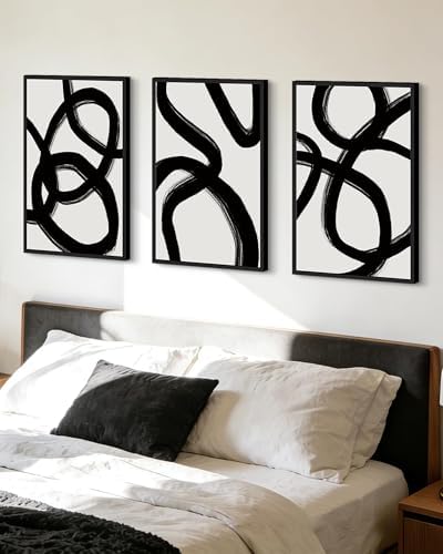 Drsoum Lager 16x24in Black and Gray Abstract Framed Wall Art Decor Duotone - Image 2