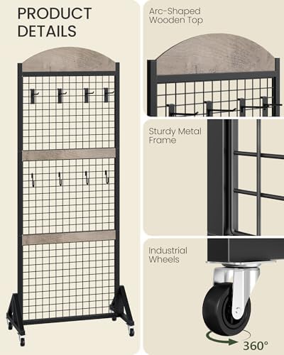 2 Packs Grid Wall Panel 5.7' x 2' FT Grid Display Rack - Image 5