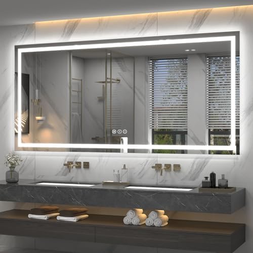 77x36 LED Lighted Bathroom Mirror by ODDSANMirrors