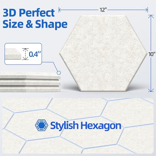 20 Pack Acoustic Panels with Self Adhesive, Soundproof Wall Panels, Hexagon - Image 6