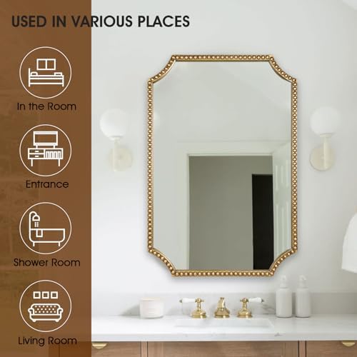 24"x36" Mirror for Wall, Scalloped Corners Rectangle Decorative Mirror - Image 5