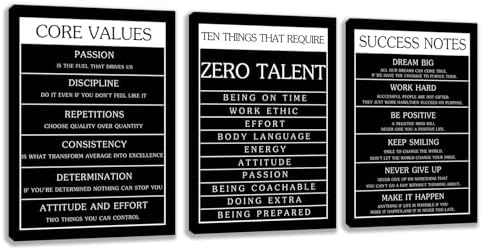 3 Panel Print Canvas Wall Art Motivational Office Wall Decor Painting by Yetaryy