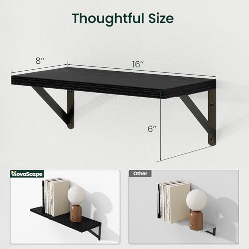 Floating Shelves, 8 Inch Deep Rustic Book Shelf - Image 3