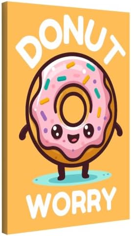 InkFlow Posters Donut Worry Canvas Poster by InkFlowPosters
