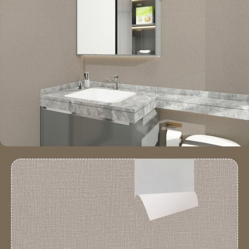 Khaki Grasscloth Peel and Stick Wallpaper 15.7"x480" - Image 3