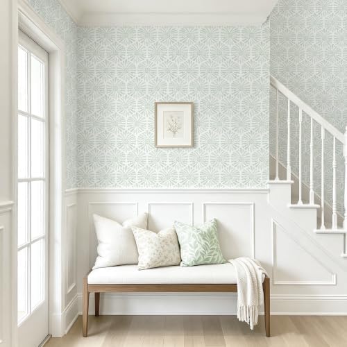 Safiyya Peel and Stick Wallpaper Green Boho Contact Paper, 78.7"x17.3" Modern - Image 7