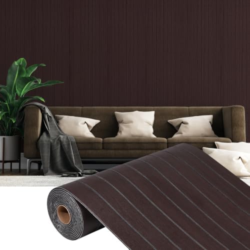 3D Faux Wood Slat Wall Panel – Peel and Stick Self Adhesive Soundproof Foam by Horryhaushomedecoration