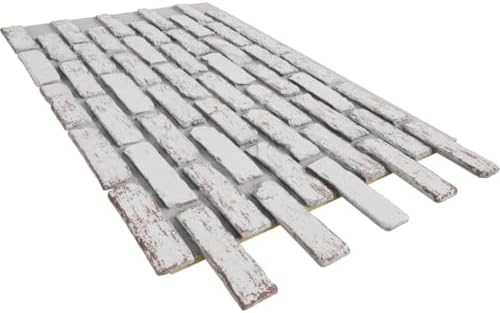EverStone Aged Brick Faux Brick Panel, 46 7/8"W x 27"H x 1 1/4"D, Rustic White - Image 6